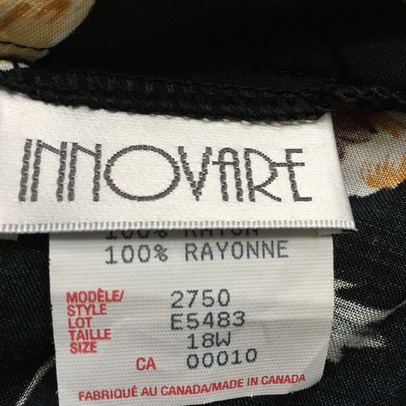 Innovare Skirt Size 18W Black with Large Flowers Button Front Maxi - Picture 5 of 6